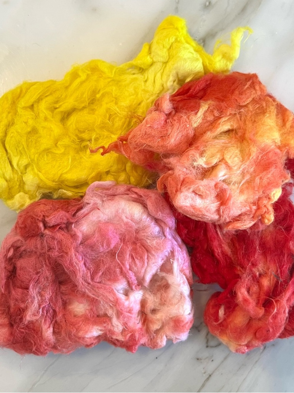Hand Dyed Ginned Cotton in various colors